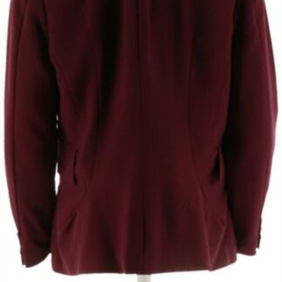 NWT MARK ZUNINO STYLE BUTTON FRONT BLAZER 6 WINE - Picture 7 of 13